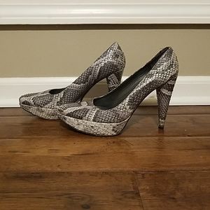 Stuart Weitzman snake skin platforms